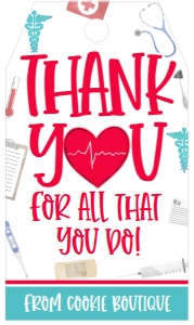 Nurses Border Thank You Tag: Nurses Border Thank You Tag