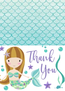 Birthday Mermaid Under the Sea Thank You: Birthday Mermaid Under the Sea