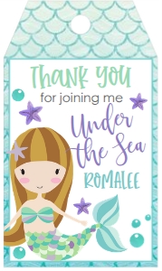 Birthday Mermaid Under the Sea Favor Tag: Birthday Mermaid Under the Sea
