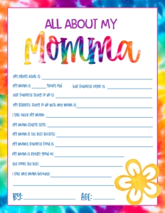 Mother's Day About my Mom no photo: Mother's Day About My Mom Tie Dye no photo