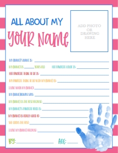 Mother's Day About Your Name Hand Print: Mother's Day About My Mom Hand Print