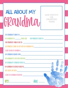 Mother's Day About My Grandma Hand Print: Mother's Day About My Mom Hand Print