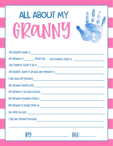 Mother's Day About My Granny Handprint no photo: Mother's Day About my Mom Handprint no photo