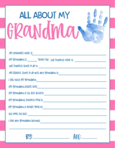 Mother's Day About My Grandma Handprint no photo: Mother's Day About my Mom Handprint no photo