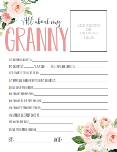 Mother's Day About My Granny Blush Floral: Mother's Day About My Mom Blush Floral