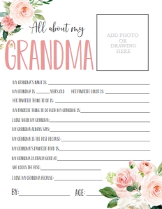 Mother's Day About My Grandma Blush Floral: Mother's Day About My Mom Blush Floral