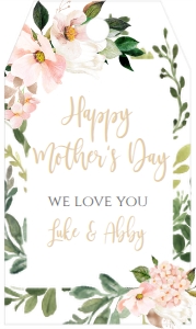 Mother's Day Pink Blush Floral Frame Favor Tag: Mother's Day Pink Blush Floral Frame Favor Tag