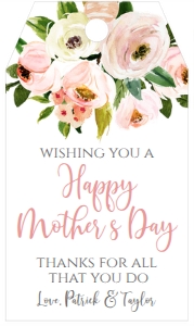 Mother's Day Bouquet Blush Pink Favor Tag: Mother's Day Bouquet Blush Pink Favor Tag