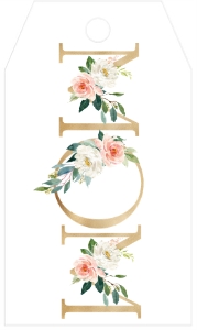 Mother's Day Floral Alpha Favor Tag: Mother's Day Floral Alpha Favor Tag