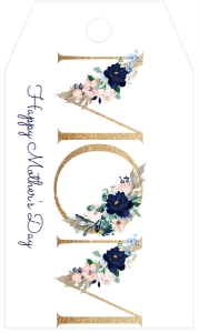 Mother's Day Nautical Floral Alpha Favor Tag: Mother's Day Nautical Floral Alpha Favor Tag