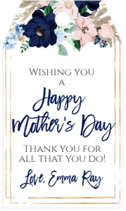 Mother's Day Nautical Floral Favor Tag: Mother's Day Nautical Floral Favor Tag