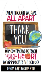 School Virtual Teacher Appreciation Black Chalkboard Favor Tag: School Virtual Teacher Appreciation Black Chalkboard Favor Tag
