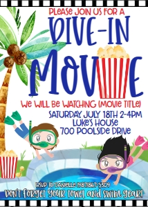 Dive-in Movie Invitation: Dive In Movie Invitation