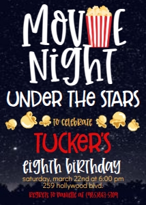 Birthday Movie Night Under the Stars Red: Birthday Movie Night Under the Stars Red