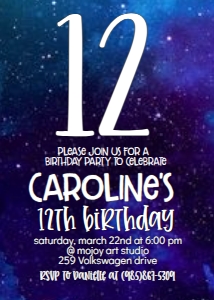 Birthday Galaxy Blue Number: Birthday Galaxy Blue Number