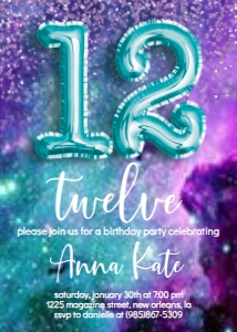 Birthday Foil Balloon Galaxy ANY AGE: Birthday Foil Balloon Galaxy ANY AGE