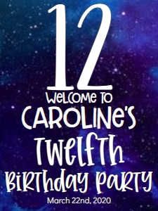 Birthday Galaxy Blue Number Welcome Sign: Birthday Galaxy Blue Number
