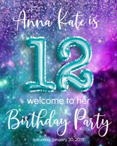 Birthday Foil Balloon Galaxy ANY AGE Welcome Sign: Birthday Foil Balloon Galaxy ANY AGE