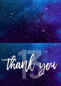 Birthday Galaxy Blue Any Age Thank You: Birthday Galaxy Blue Any Age