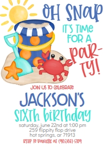 Birthday Beach Crab Party Blue: Birthday Beach Crab Party Blue