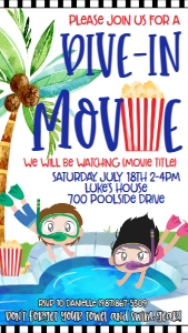 Dive In Movie Text Invite: Dive In Movie Invitation