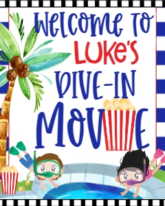 Dive In Movie Welcome Sign: Dive In Movie Invitation