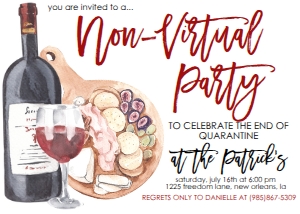 Non Virtual Party Wine Cheese design preview