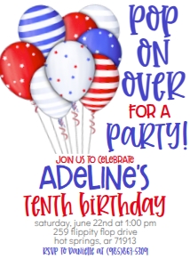 4th of July Birthday Pop on Over Balloons design preview