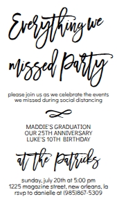 The Everything we Missed Party Text Invite: The Everything we Missed Party