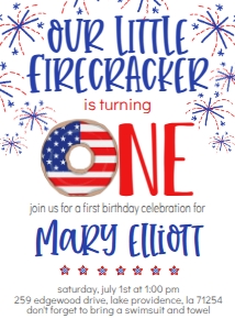4th of July Birthday firecracker one donut: 4th of July Birthday Firecracker One Donut