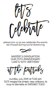 EOQ Let's Celebrate BW Text Invite: EOQ Let's Celebrate BW