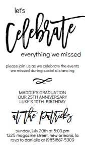 EOQ Let's Celebrate BW 2 Text Invite: EOQ Let's Celebrate BW 2