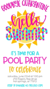 Hello Summer Party Text Invite: Hello Summer Party