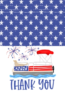 4th of July Lake Pontoon Thank You: 4th of July Pontoon