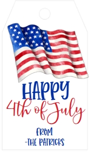 4th of July Celebration Flag Favor Tag: 4th of July Celebration Flag