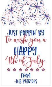 4th of July Poppin By Favor Tag: 4th of July Poppin By Favor Tag