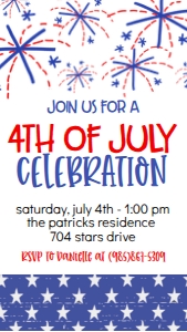 4th of July Celebration Fireworks Text Invite: 4th of July Celebration Fireworks
