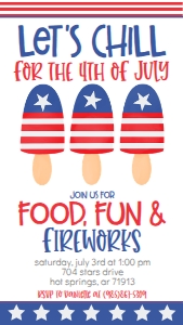 4th of July Let's Chill Popsicle Text: 4th of July Let's Chill Popsicle