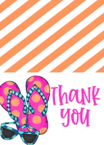 Birthday Flip Flop Party Thank You: Birthday Flip Flop Party Pink
