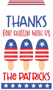 4th of July Let's Chill Popsicle Favor Tag: 4th of July Let's Chill Popsicle