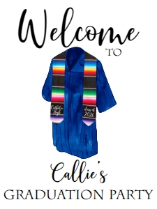 Graduation Party Gown Serape Welcome Sign 18x24 2026: Graduation Party Gown Serape