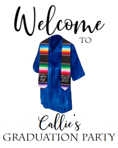Graduation Party Gown Serape Welcome Sign 2025: Graduation Party Gown Serape