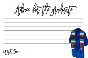 Graduation Party Gown Serape Advice Card 2026: Graduation Party Gown Serape