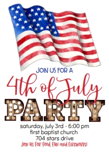 4th of July Party Flag Marquee: 4th of July Party Flag Marquee