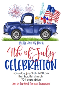 4th of July Celebration Truck Flag: 4th of July Celebration Truck Flag