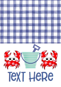 Birthday Crab Invite Blue Bucket Food Tent: Birthday Crab Invite Blue Bucket