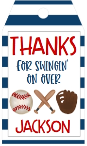 Birthday Baseball Trio Favor Tag: Birthday Baseball Trio