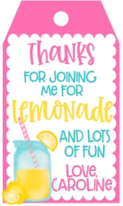 Birthday Lemonade and Lots of Fun Favor Tag: Birthday Lemonade and Lots of Fun