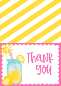 Birthday Lemonade and Lots of Fun Thank You: Birthday Lemonade and Lots of Fun