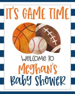Baby Shower Game Time Welcome Sign: Baby Shower Game Time